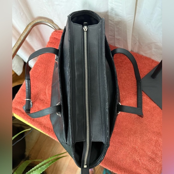 Coach Taylor 2013 #F25205 Black Leather Shoulder Bag Satchel Tote Carryall VGUC - Picture 6 of 10